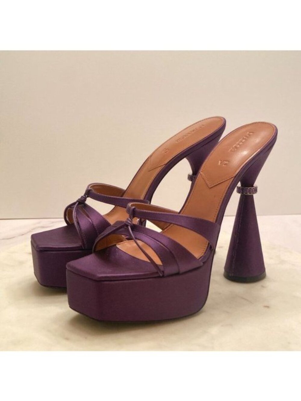 NWB D'ACCORI "Sienna" Platform Mules in Purple, size 41.5 - Picture 4 of 13